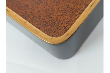 内梨地　蒔絵で描かれた竹林七賢人図が上品な硯箱　雨端硯付き　(R-086795)