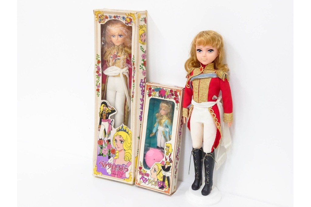 当時物　サンエートイ・アサヒ玩具製　「ベルサイユのばら」　オスカルの人形　大中小3点セット　(大)高さ約55cm　(R-086797)