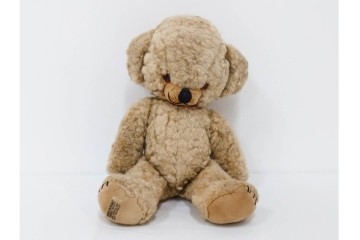 イギリスヴィンテージ　メリーソート(MERRY THOUGHT)社　チーキーシリーズ　REGタグ付き　高さ約34cmの愛らしいテディベア　(R-086799)