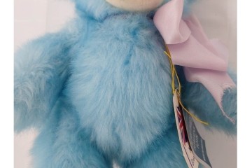 イギリスヴィンテージ　メリーソート(MERRY THOUGHT)社　チーキーシリーズ　高さ約31cm　可愛いブルーのテディベア　(R-086800)