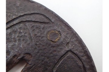 時代武具　丸形(植物・鶴亀透)・木瓜形(波図)の鍔3点セット　(R-086817)