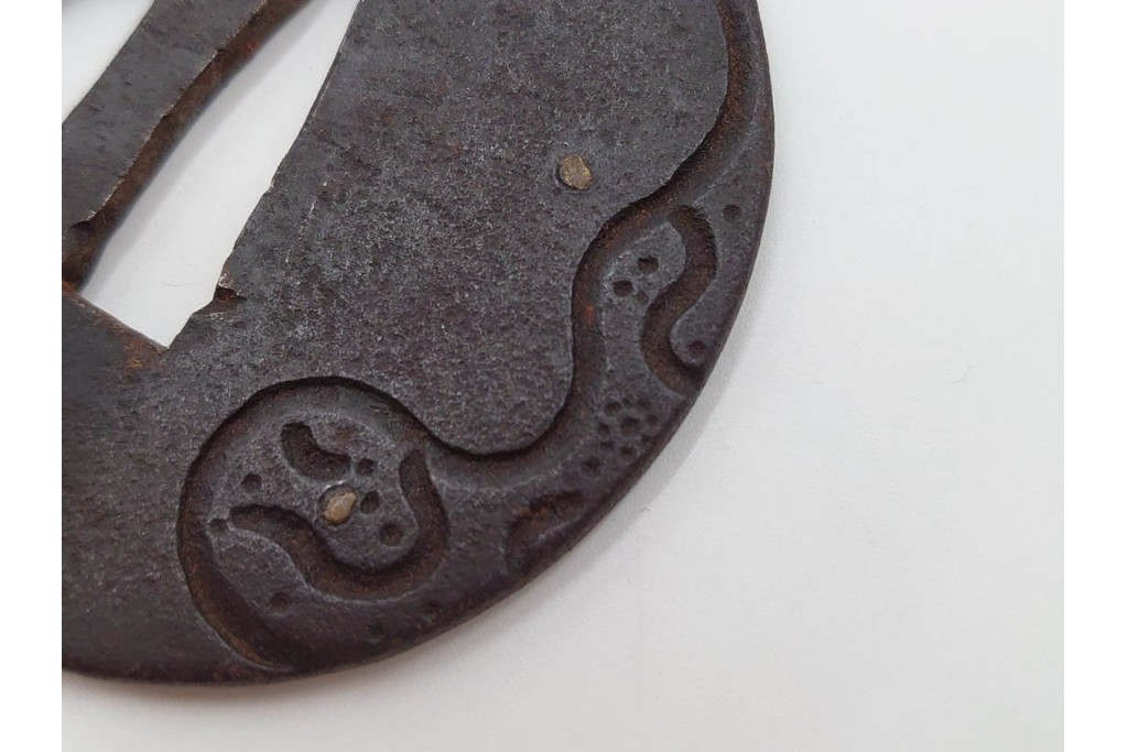 時代武具　丸形　金象嵌の意匠を施した鍔3点セット　(R-086819)