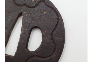 時代武具　丸形　金象嵌の意匠を施した鍔3点セット　(R-086819)