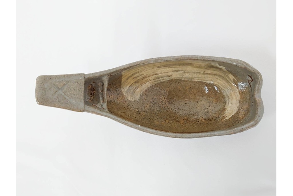 九代 長岡住右衛門(長岡空味)作　楽山焼　そりこ船形の向付5点セット　共箱付き　(R-086822)