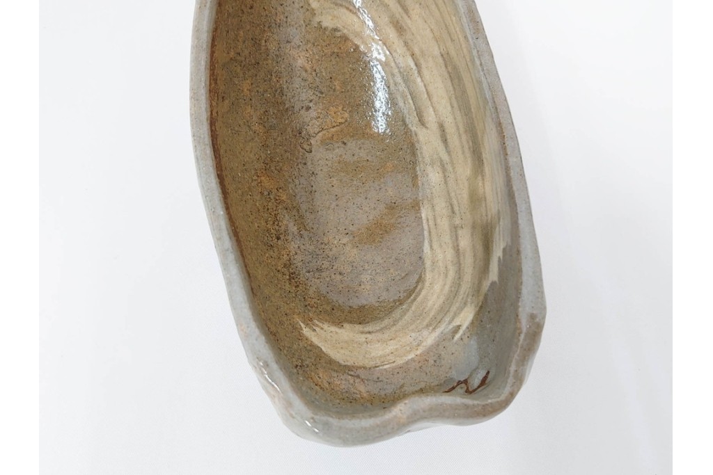 九代 長岡住右衛門(長岡空味)作　楽山焼　そりこ船形の向付5点セット　共箱付き　(R-086822)