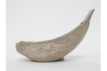 九代 長岡住右衛門(長岡空味)作　楽山焼　そりこ船形の向付5点セット　共箱付き　(R-086822)