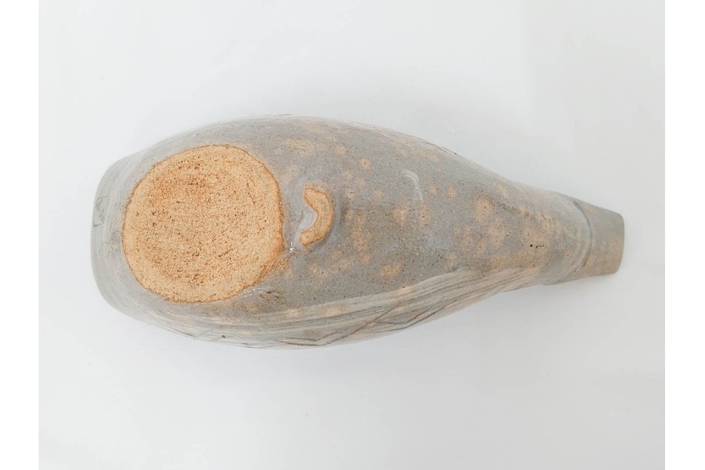 九代 長岡住右衛門(長岡空味)作　楽山焼　そりこ船形の向付5点セット　共箱付き　(R-086822)