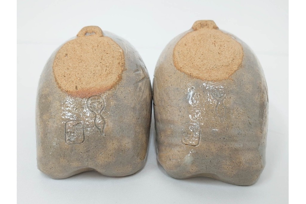 九代 長岡住右衛門(長岡空味)作　楽山焼　そりこ船形の向付5点セット　共箱付き　(R-086822)