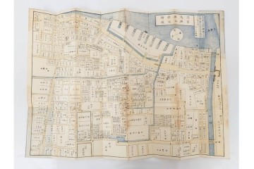 江戸期(嘉永～安政)　近吾堂版　木版画　「江戸切絵図」35冊セット　帙付き　(R-086823)