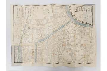 江戸期(嘉永～安政)　近吾堂版　木版画　「江戸切絵図」35冊セット　帙付き　(R-086823)