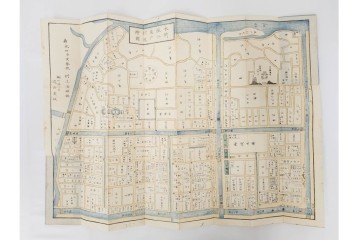 江戸期(嘉永～安政)　近吾堂版　木版画　「江戸切絵図」35冊セット　帙付き　(R-086823)