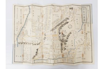 江戸期(嘉永～安政)　近吾堂版　木版画　「江戸切絵図」35冊セット　帙付き　(R-086823)