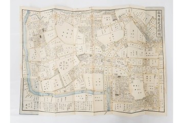 江戸期(嘉永～安政)　近吾堂版　木版画　「江戸切絵図」35冊セット　帙付き　(R-086823)