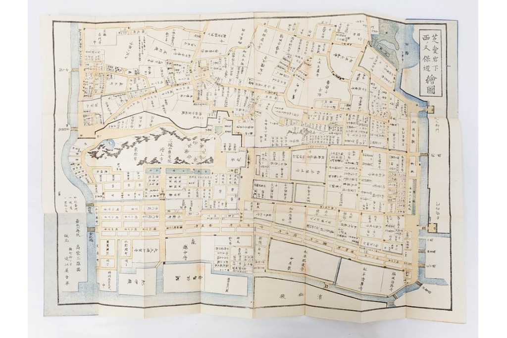 江戸期(嘉永～安政)　近吾堂版　木版画　「江戸切絵図」35冊セット　帙付き　(R-086823)