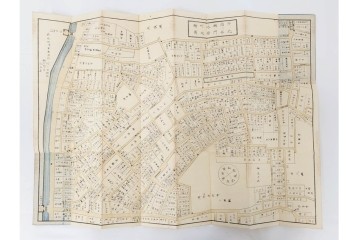 江戸期(嘉永～安政)　近吾堂版　木版画　「江戸切絵図」35冊セット　帙付き　(R-086823)