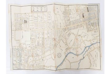 江戸期(嘉永～安政)　近吾堂版　木版画　「江戸切絵図」35冊セット　帙付き　(R-086823)