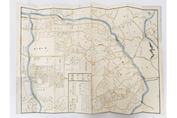 江戸期(嘉永～安政)　近吾堂版　木版画　「江戸切絵図」35冊セット　帙付き　(R-086823)