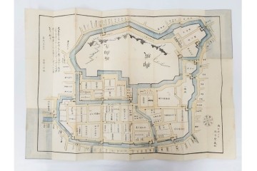 江戸期(嘉永～安政)　近吾堂版　木版画　「江戸切絵図」35冊セット　帙付き　(R-086823)