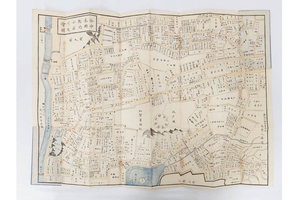 江戸期(嘉永～安政)　近吾堂版　木版画　「江戸切絵図」35冊セット　帙付き　(R-086823)