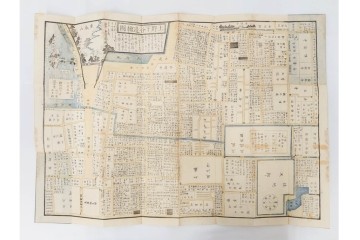 江戸期(嘉永～安政)　近吾堂版　木版画　「江戸切絵図」35冊セット　帙付き　(R-086823)