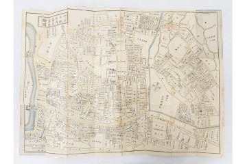 江戸期(嘉永～安政)　近吾堂版　木版画　「江戸切絵図」35冊セット　帙付き　(R-086823)