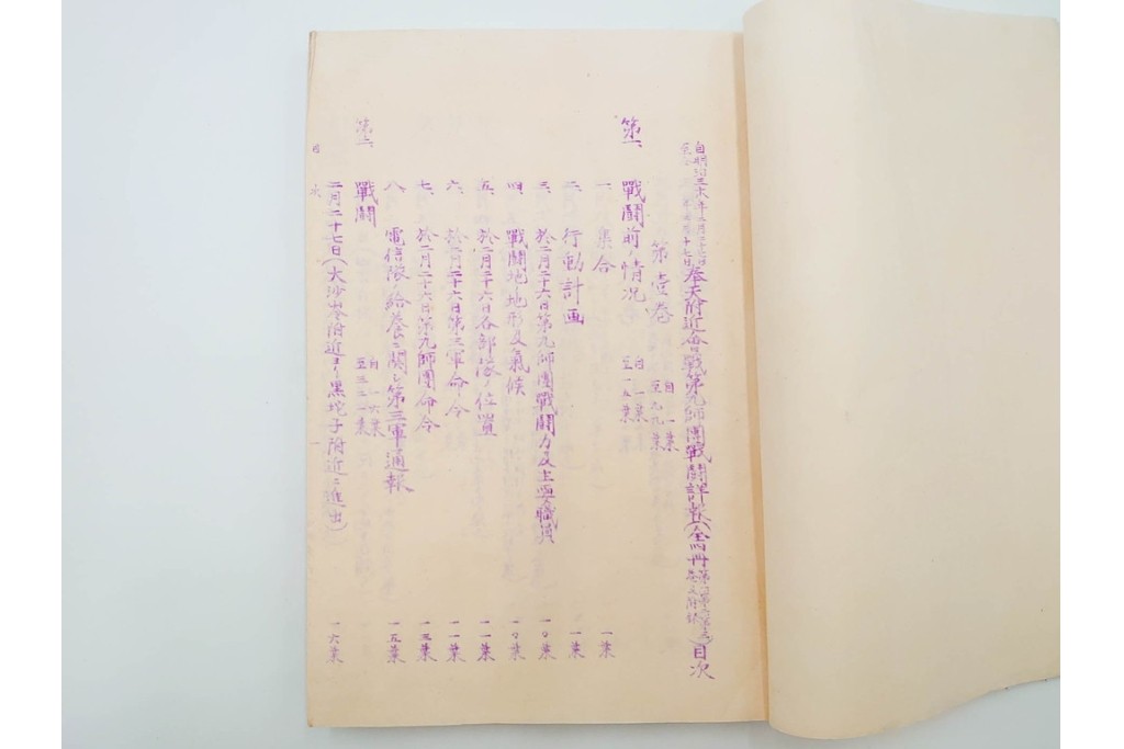 明治38年　日露戦争・満州　「奉天附近会戦第九師団戦闘詳報」4冊セット　(R-086826)