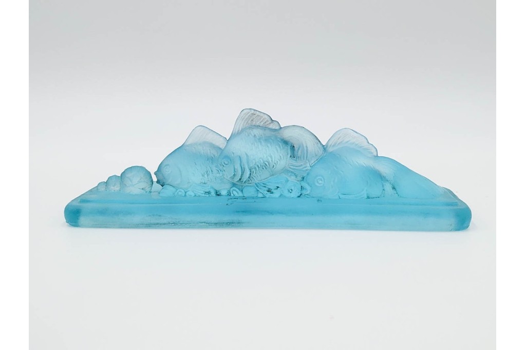 戦前　当時物　金魚モチーフのガラスの文鎮　(R-086828)