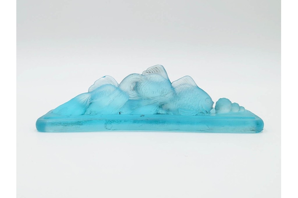 戦前　当時物　金魚モチーフのガラスの文鎮　(R-086828)