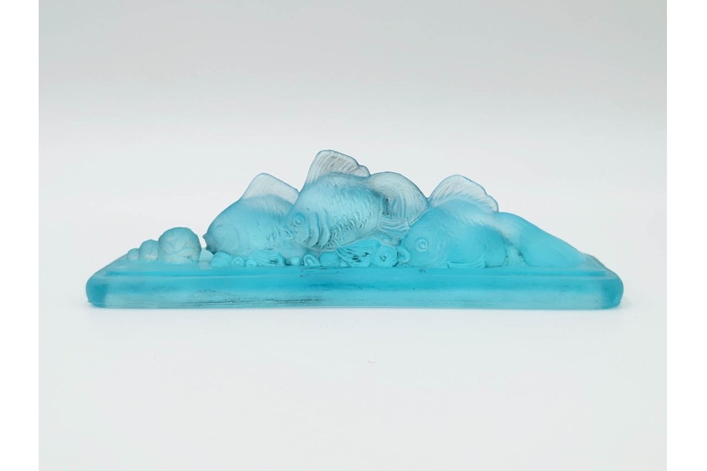 戦前　当時物　金魚モチーフのガラスの文鎮　(R-086828)