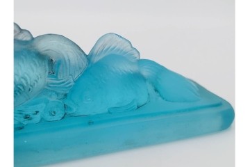 戦前　当時物　金魚モチーフのガラスの文鎮　(R-086828)