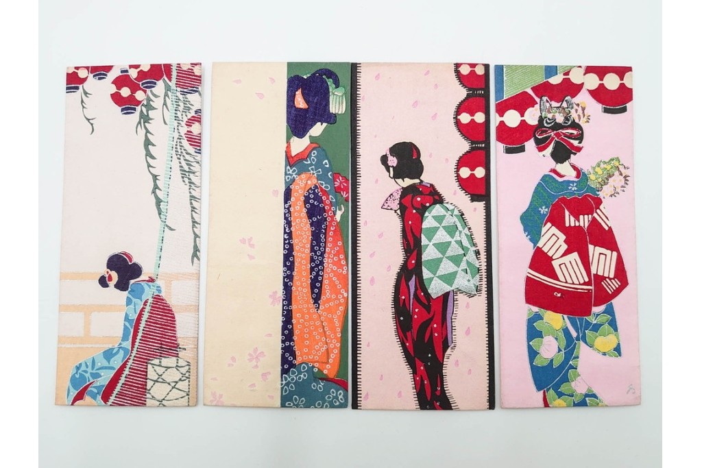 京都さくら井屋　小林かいち・その他　アールデコ調デザイン他　木版画絵封筒51点セット　(R-086829)