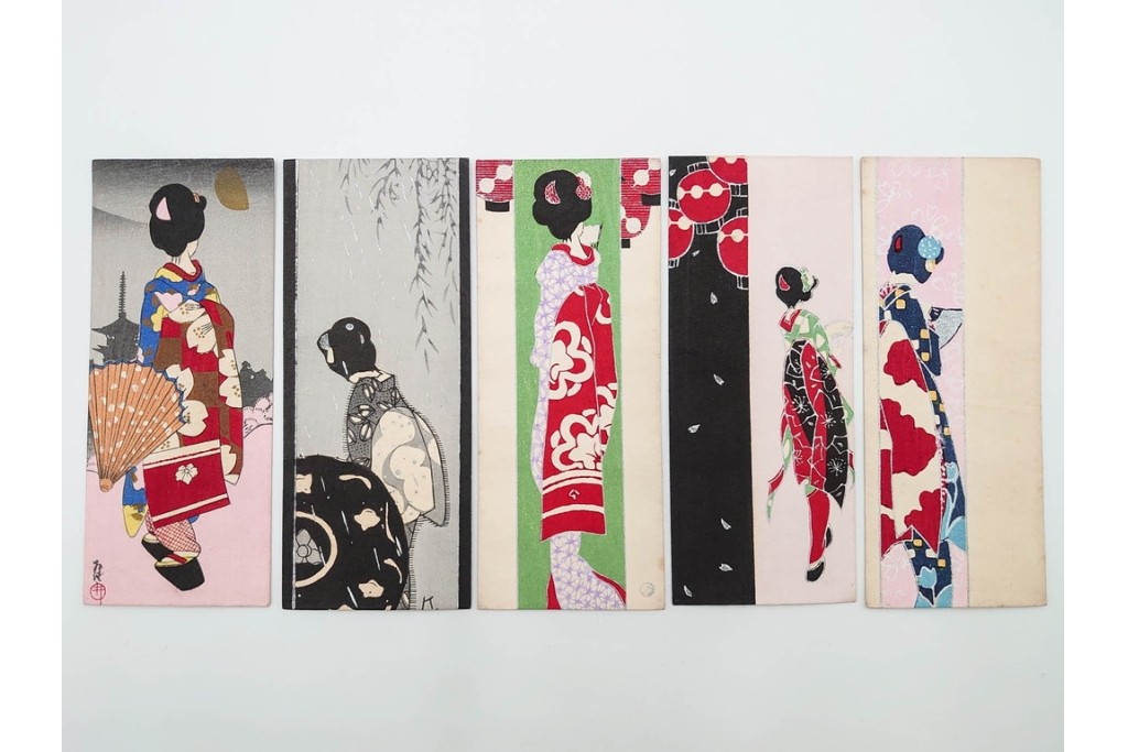 京都さくら井屋　小林かいち・その他　アールデコ調デザイン他　木版画絵封筒51点セット　(R-086829)