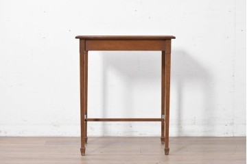 和製アンティーク　ナラ材　シャープなフォルムのサイドテーブル　(R-086834)