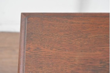 和製アンティーク　ナラ材　シャープなフォルムのサイドテーブル　(R-086834)