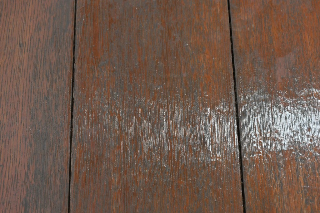 和製アンティーク　ナラ材　シャープなフォルムのサイドテーブル　(R-086834)