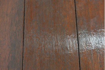 和製アンティーク　ナラ材　シャープなフォルムのサイドテーブル　(R-086834)