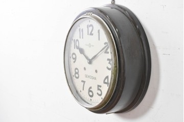 和製アンティーク　精工舎(SEIKOSHA、セイコー)　素朴でシンプルな丸型掛け時計　(R-086839)