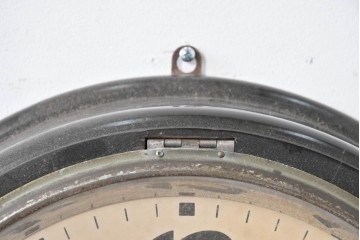 和製アンティーク　精工舎(SEIKOSHA、セイコー)　21DAY　黒いフレームが渋い味わいの丸型掛け時計　(R-086840)