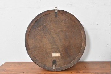 和製アンティーク　精工舎(SEIKOSHA、セイコー)　21DAY　黒いフレームが渋い味わいの丸型掛け時計　(R-086840)