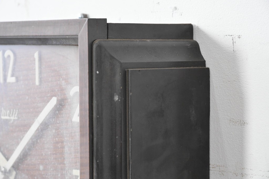 和製アンティーク　Meiji(明治時計社)　市松風の文字盤デザインがおしゃれな掛け時計　(R-086841)