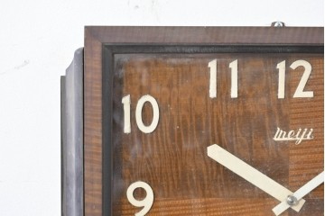 和製アンティーク　Meiji(明治時計社)　市松風の文字盤デザインがおしゃれな掛け時計　(R-086841)