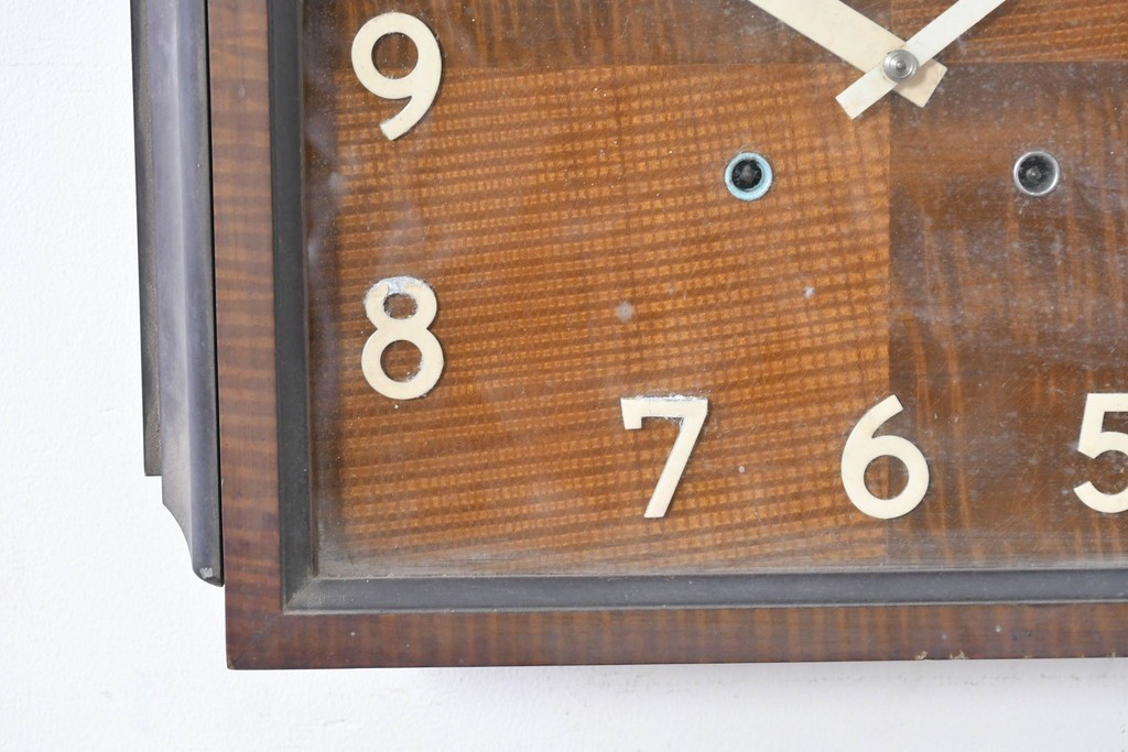 和製アンティーク　Meiji(明治時計社)　市松風の文字盤デザインがおしゃれな掛け時計　(R-086841)