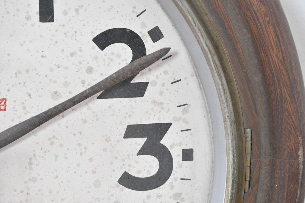 和製アンティーク　精工舎(SEIKOSHA、セイコー)　大きな数字の文字盤が魅力の丸型掛け時計　(R-086842)