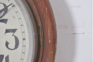 和製アンティーク　文字盤デザインが目を惹く丸型掛け時計　(R-086843)