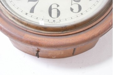 和製アンティーク　文字盤デザインが目を惹く丸型掛け時計　(R-086843)