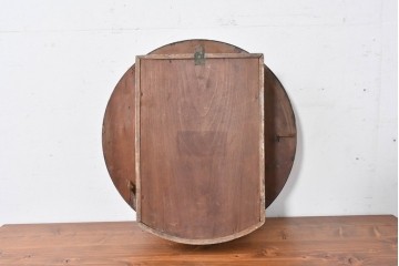 和製アンティーク　文字盤デザインが目を惹く丸型掛け時計　(R-086843)