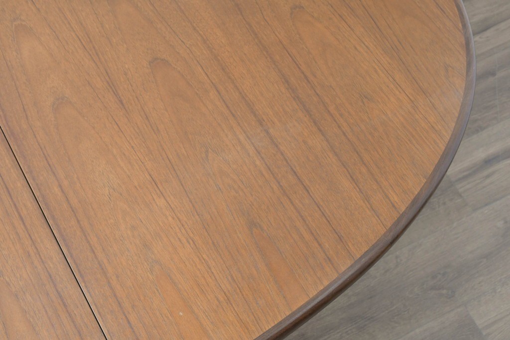 イギリスヴィンテージ　G-PLAN(ジープラン)　広々使えるオーバル型のホエールレッグ・エクステンションテーブル　(R-086844)