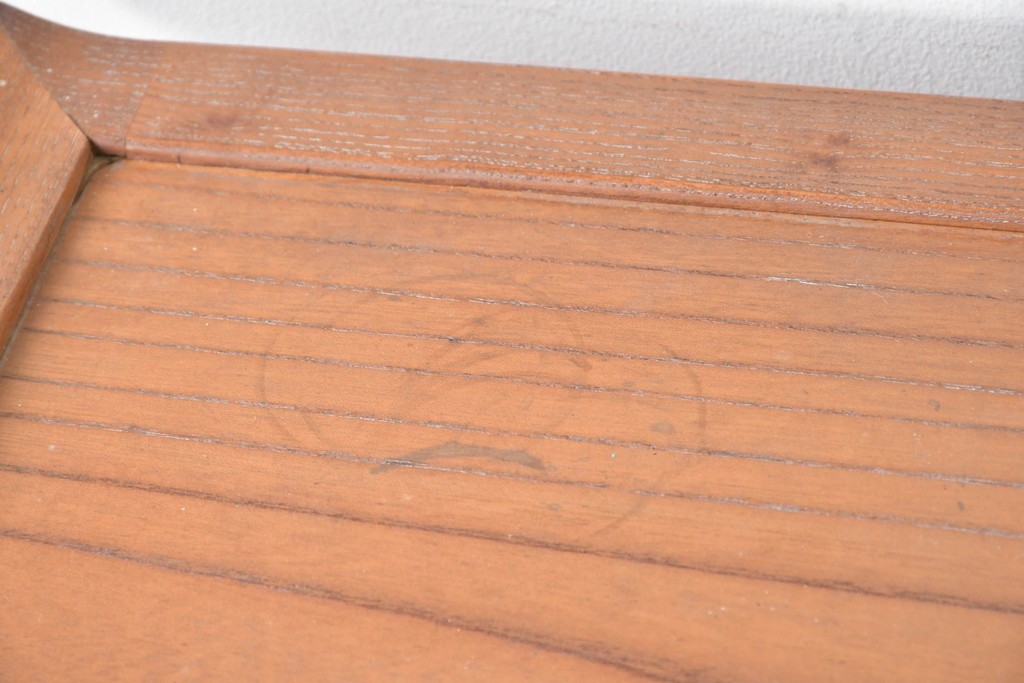 和製ヴィンテージ　国産職人手作り　総欅(ケヤキ)材　透かし彫りが上品な茶棚　(R-086845)