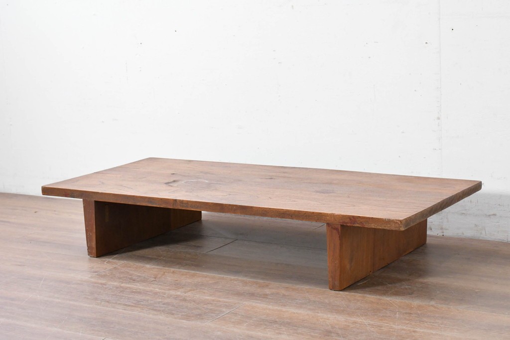 ヴィンテージ　ディスプレイ台やテレビ台としてもおすすめ!　チーク材の素朴な裁ち板　(R-086846)