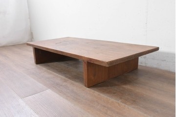 ヴィンテージ　ディスプレイ台やテレビ台としてもおすすめ!　チーク材の素朴な裁ち板　(R-086846)